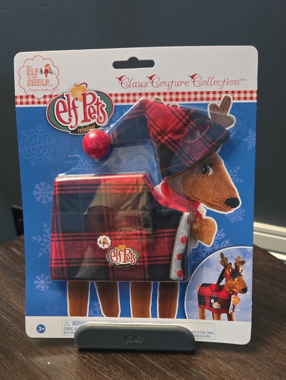Elf Pets Claus Couture Reindeer Plaid Hat & Cape - Red Plaid